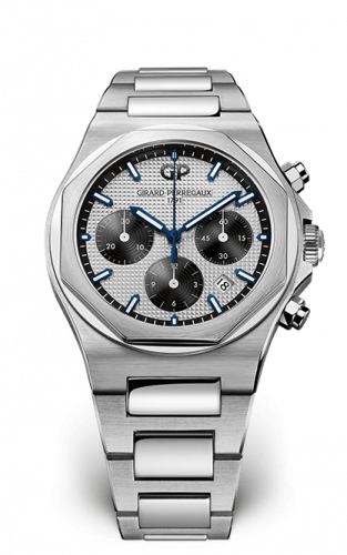 Remontoir à montres pour montre Girard-Perregaux Laureato Laureato 42 Chronograph Stainless Steel / Argent Panda / Bracelet