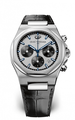 Remontoir à montres pour montre Girard-Perregaux Laureato Laureato 42 Chronograph Stainless Steel / Argent Panda / Alligator