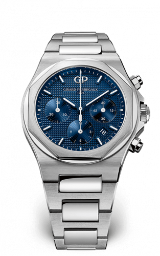 Remontoir à montres pour montre Girard-Perregaux Laureato Laureato 42 Chronograph Stainless Steel / Bleu / Bracelet