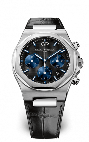 Remontoir à montres pour montre Girard-Perregaux Laureato Laureato 42 Chronograph Stainless Steel / Noire / Alligator