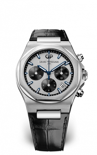 Remontoir à montres pour montre Girard-Perregaux Laureato Laureato 38 Chronograph Stainless Steel / Argent Panda / Alligator