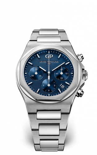 Remontoir à montres pour montre Girard-Perregaux Laureato Laureato 38 Chronograph Stainless Steel / Bleu / Bracelet