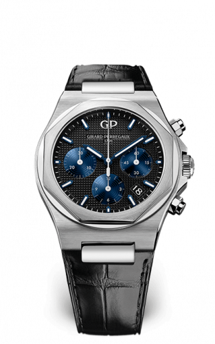 Remontoir à montres pour montre Girard-Perregaux Laureato Laureato 38 Chronograph Stainless Steel / Noire / Alligator