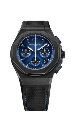 Remontoir à montres pour montre Girard-Perregaux Laureato Laureato Absolute Chronograph Titanium PVD / Bleu