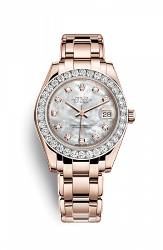 Remontoir à montres pour montre Rolex Pearlmaster Datejust Pearlmaster 34 Everose Diamond Matypique of Pearl Diamonds
