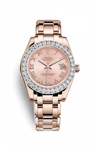 Remontoir à montres pour montre Rolex Pearlmaster Datejust Pearlmaster 34 Everose Diamond Rose Roman
