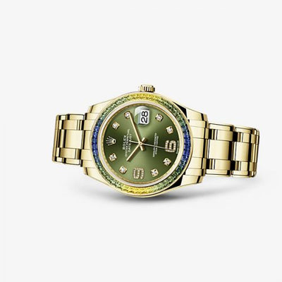 Remontoir à montres pour montre Rolex Pearlmaster Datejust Pearlmaster 39 Fancy Verte