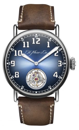 Remontoir à montres pour montre H. Moser & Cie Heritage Heritage Tourbillon Stainless Steel / Funky Bleu