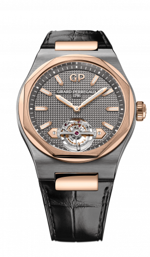 Remontoir à montres pour montre Girard-Perregaux Laureato Laureato 45 Tourbillon Titanium / Rose Or / Gris / Alligator