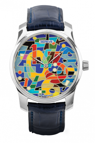 Watch Winder for watch Bereve Numbers Numbers Enamel Grand Feu Silver Dial