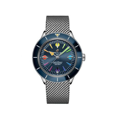 Remontoir à montres pour montre Breitling Superocean Heritage Superocean Heritage '57 Stainless Steel / Bleu Rainbow / Mesh
