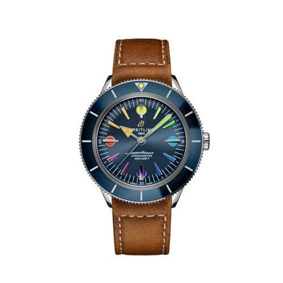 Remontoir à montres pour montre Breitling Superocean Heritage Superocean Heritage '57 Stainless Steel / Bleu Rainbow / Calf / Folding