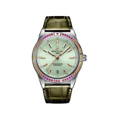 Watch Winder for watch Breitling Chronomat Chronomat Automatic 36 South Sea Stainless Steel / Mint Green