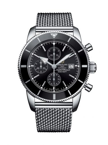 Remontoir à montres pour montre Breitling Superocean Heritage Superocean Heritage II 46 Chronograph Stainless Steel / Noire / Noire / Milanese
