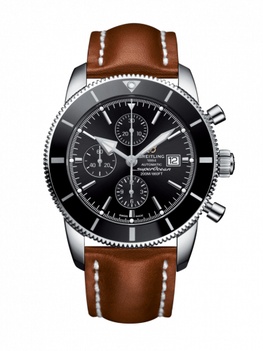 Remontoir à montres pour montre Breitling Superocean Heritage Superocean Heritage II 46 Chronograph Stainless Steel / Noire / Noire / Calf / Folding