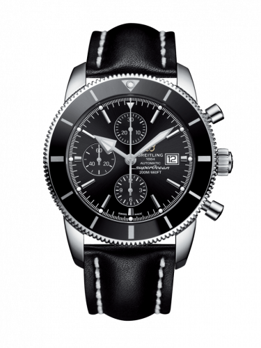 Remontoir à montres pour montre Breitling Superocean Heritage Superocean Heritage II 46 Chronograph Stainless Steel / Noire / Noire / Calf / Pin