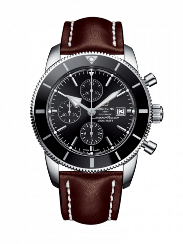 Remontoir à montres pour montre Breitling Superocean Heritage Superocean Heritage II 46 Chronograph Stainless Steel / Noire / Noire / Calf / Folding