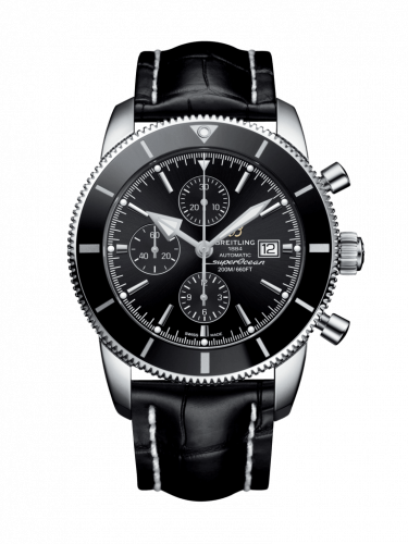 Remontoir à montres pour montre Breitling Superocean Heritage Superocean Heritage II 46 Chronograph Stainless Steel / Noire / Noire / Croco / Folding