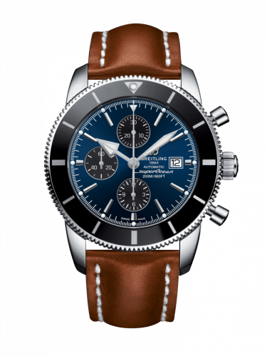Remontoir à montres pour montre Breitling Superocean Heritage Superocean Heritage II 46 Chronograph Stainless Steel / Noire / Bleu / Calf / Folding
