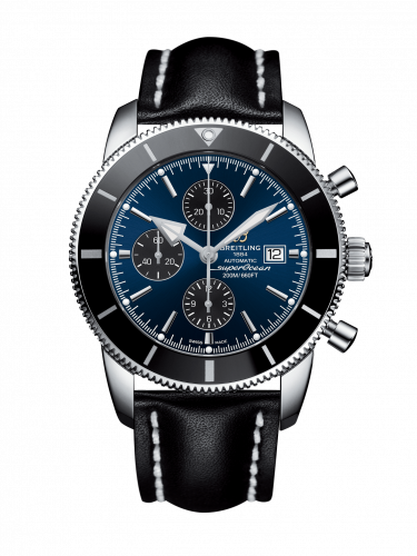 Remontoir à montres pour montre Breitling Superocean Heritage Superocean Heritage II 46 Chronograph Stainless Steel / Noire / Bleu / Calf / Pin