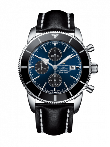 Remontoir à montres pour montre Breitling Superocean Heritage Superocean Heritage II 46 Chronograph Stainless Steel / Noire / Bleu / Calf / Folding