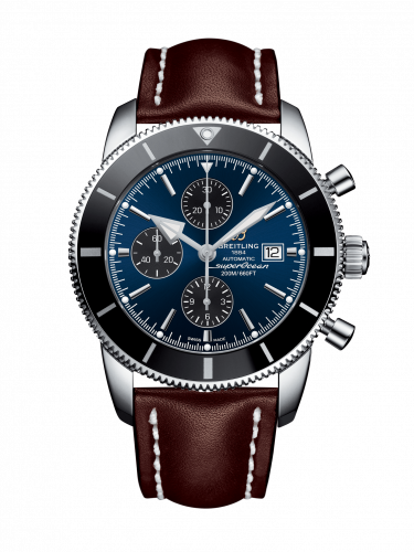 Remontoir à montres pour montre Breitling Superocean Heritage Superocean Heritage II 46 Chronograph Stainless Steel / Noire / Bleu / Calf / Pin