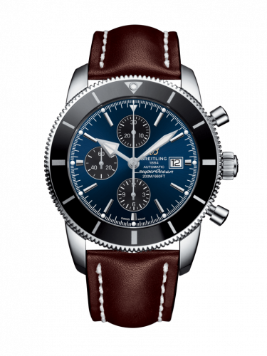 Remontoir à montres pour montre Breitling Superocean Heritage Superocean Heritage II 46 Chronograph Stainless Steel / Noire / Bleu / Calf / Folding