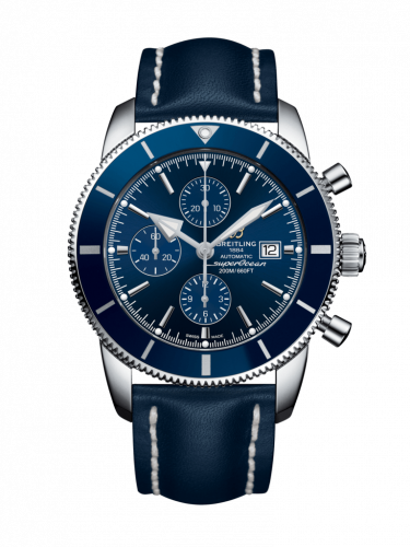 Remontoir à montres pour montre Breitling Superocean Heritage Superocean Heritage II 46 Chronograph Stainless Steel / Bleu / Bleu / Calf / Folding