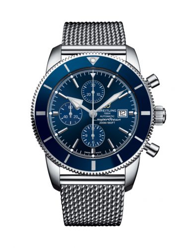Remontoir à montres pour montre Breitling Superocean Heritage Superocean Heritage II 46 Chronograph Stainless Steel / Bleu / Bleu / Milanese