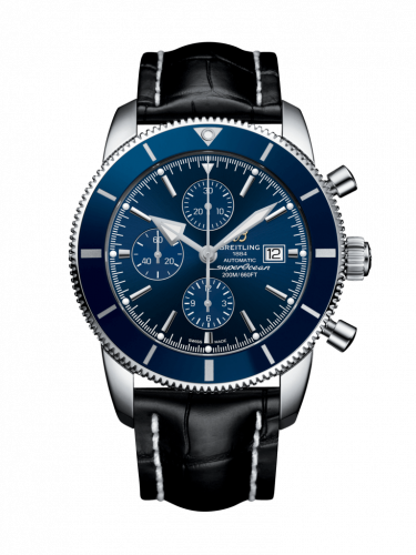 Remontoir à montres pour montre Breitling Superocean Heritage Superocean Heritage II 46 Chronograph Stainless Steel / Bleu / Bleu / Croco / Pin