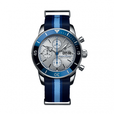 Remontoir à montres pour montre Breitling Superocean Heritage Superocean Heritage II Chronograph 44 Stainless Steel / Argent / NATO / Ocean Conservancy