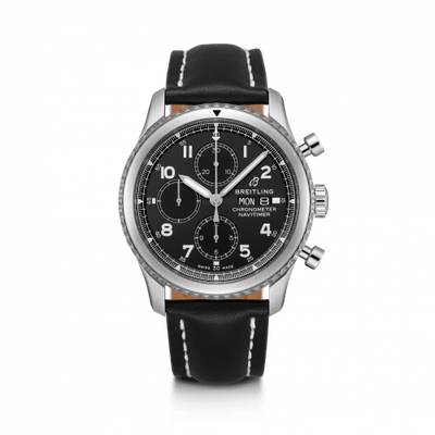 Remontoir à montres pour montre Breitling Aviatior 8 Navitimer 8 Chronograph 43 Stainless Steel / Noire / Noire Calf