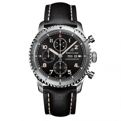 Remontoir à montres pour montre Breitling Aviatior 8 Aviator 8 Chronograph 43 Stainless Steel / Noire / Calf / Pin
