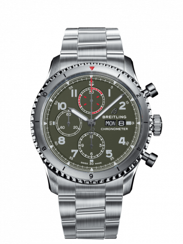 Watch Winder for watch Breitling Aviatior 8 Aviator 8 Chronograph 43 Stainless Steel / Curtiss Warhawk / Bracelet