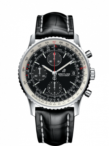 Remontoir à montres pour montre Breitling Navitimer Navitimer 1 Chronograph 41 Stainless Steel / Noire / Noire Croco / Folding