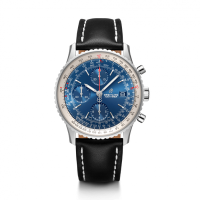 Watch Winder for watch Breitling Navitimer Navitimer 1 Chronograph 41 Stainless Steel / Blue / Calf / Folding