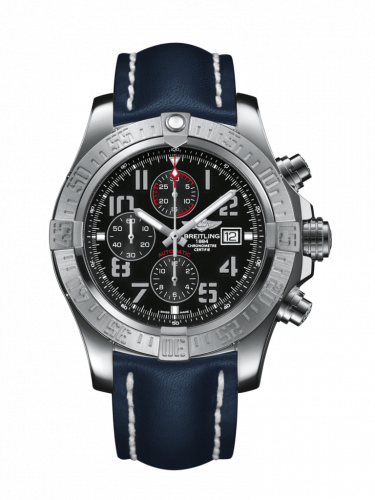 Watch Winder for watch Breitling Avenger Super Avenger II Stainless Steel / Volcano Black / Calf / Pin