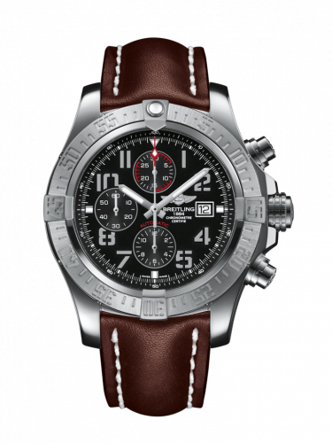 Watch Winder for watch Breitling Avenger Super Avenger II Stainless Steel / Volcano Black / Calf / Pin