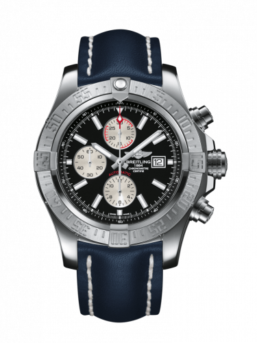 Watch Winder for watch Breitling Avenger Super Avenger II Stainless Steel / Volcano Black / Calf / Pin