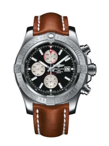 Remontoir à montres pour montre Breitling Avenger Super Avenger II Stainless Steel / Volcano Noire / Calf / Pin