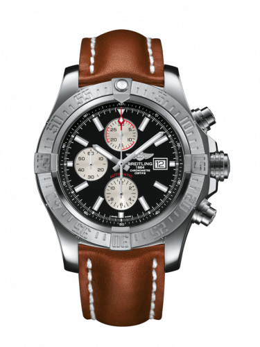 Watch Winder for watch Breitling Avenger Super Avenger II Stainless Steel / Volcano Black / Calf / Folding