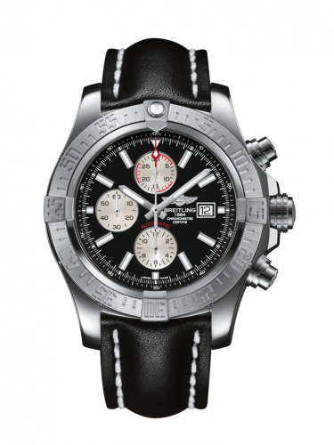 Watch Winder for watch Breitling Avenger Super Avenger II Stainless Steel / Volcano Black / Calf / Pin