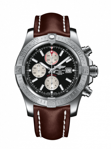 Watch Winder for watch Breitling Avenger Super Avenger II Stainless Steel / Volcano Black / Calf / Pin