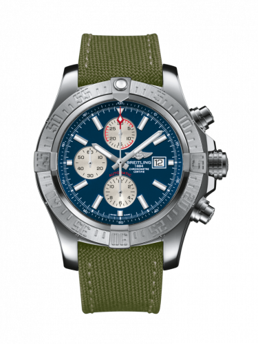 Watch Winder for watch Breitling Avenger Super Avenger II Stainless Steel / Mariner Blue / Military / Pin