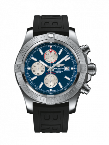 Watch Winder for watch Breitling Avenger Super Avenger II Stainless Steel / Mariner Blue / Rubber / Pin