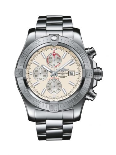 Remontoir à montres pour montre Breitling Avenger Super Avenger II Stainless Steel / Stratus Argent / Bracelet