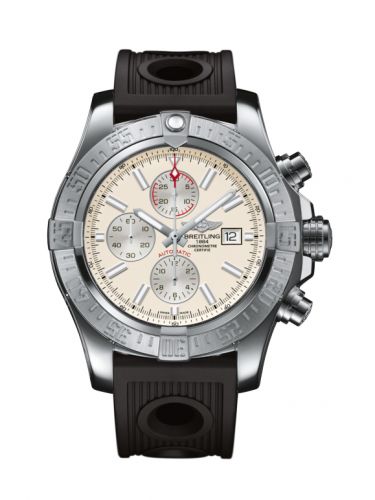 Remontoir à montres pour montre Breitling Avenger Super Avenger II Stainless Steel / Stratus Argent / Rubber