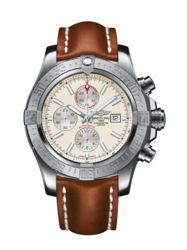 Remontoir à montres pour montre Breitling Avenger Super Avenger II Stainless Steel / Stratus Argent / Calf / Pin