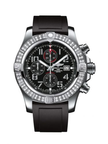 Remontoir à montres pour montre Breitling Avenger Super Avenger II Stainless Steel / Diamond / Volcano Noire / Rubber / Pin