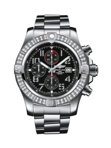 Remontoir à montres pour montre Breitling Avenger Super Avenger II Stainless Steel / Diamond / Volcano Noire / Bracelet